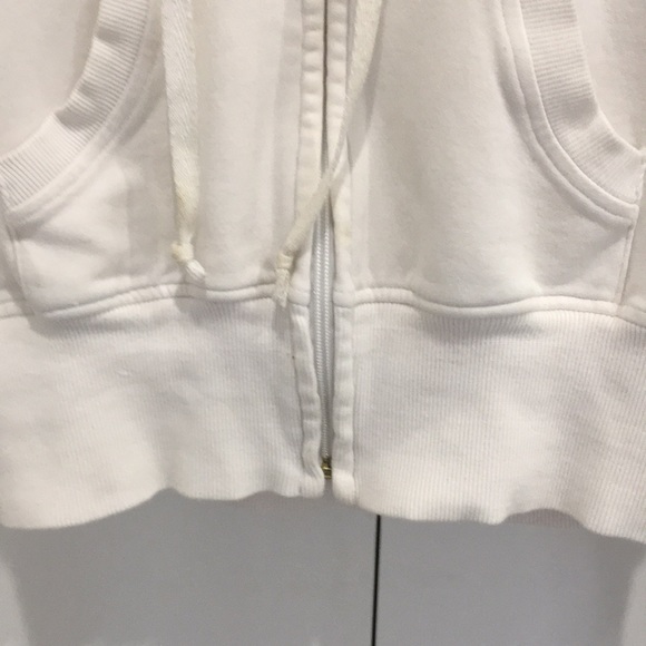COPY - BEBE White Zip-Up Hoodie with Gold Glittery Heart - Picture 5 of 11